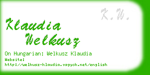 klaudia welkusz business card